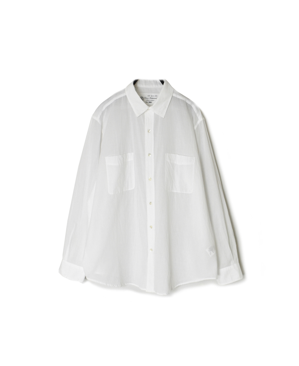 ●NVL1861CV (シャツ) 80s ORGANIC VOILE PLAIN REGULAR COLLAR L/SL OVERSIZED SHIRT