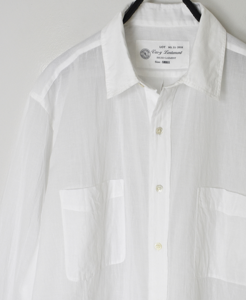 ●NVL1861CV (シャツ) 80s ORGANIC VOILE PLAIN REGULAR COLLAR L/SL OVERSIZED SHIRT