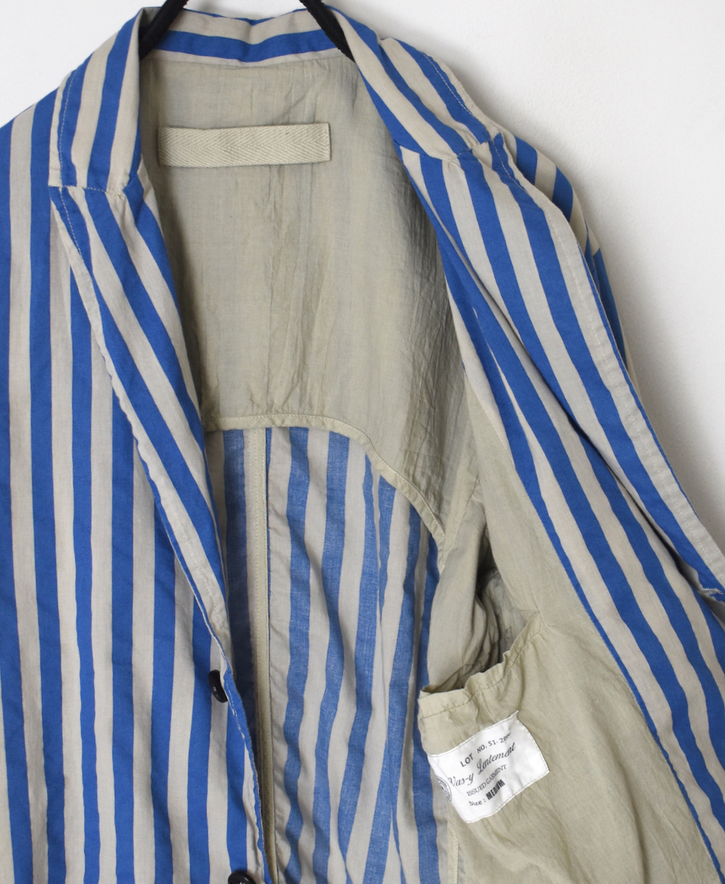NVL2301PSD(ジャケット) POPLIN WIDE STRIPE (OVERDYE) SIDE VENTS TAILORED JACKET