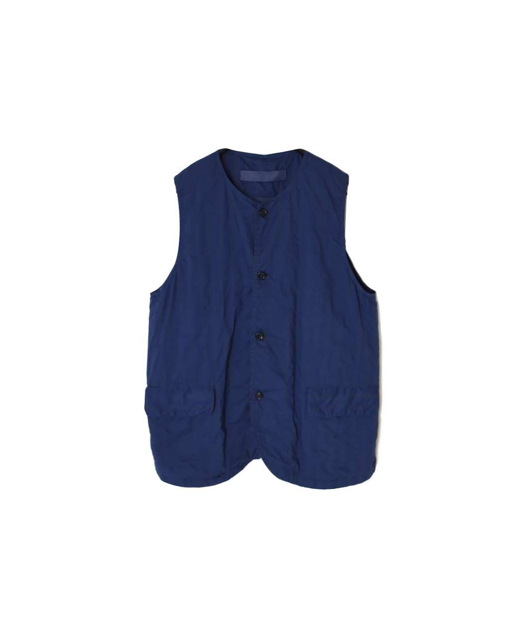 NVL2401PSD(ベスト) POPLIN WIDE STRIPE (OVERDYE) NO COLLAR VEST