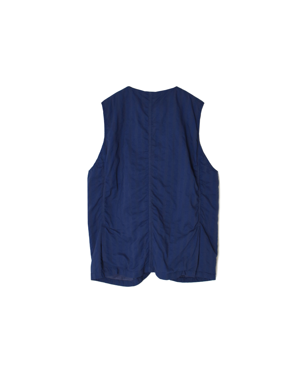 NVL2401PSD(ベスト) POPLIN WIDE STRIPE (OVERDYE) NO COLLAR VEST