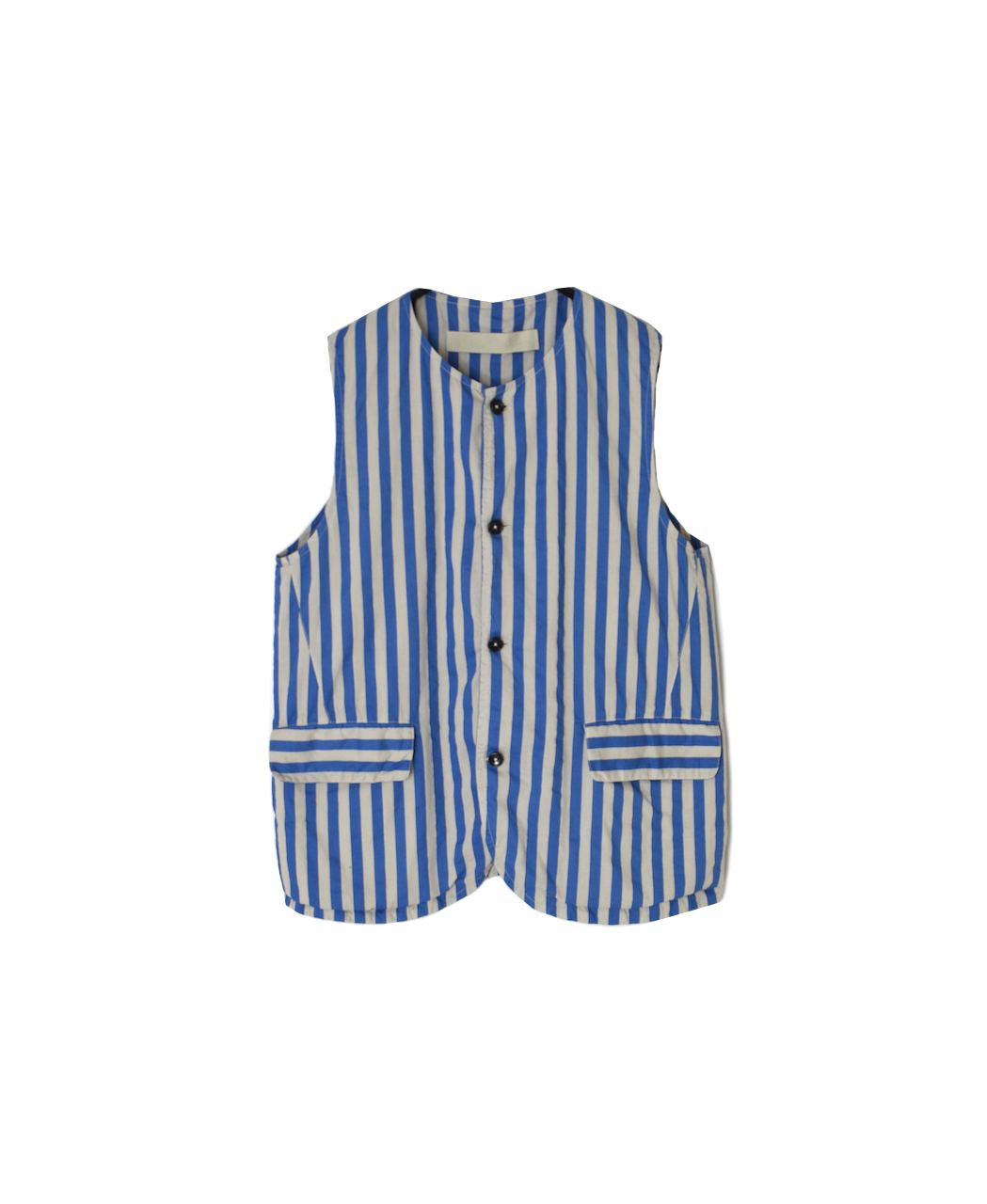 NVL2401PSD(ベスト) POPLIN WIDE STRIPE (OVERDYE) NO COLLAR VEST