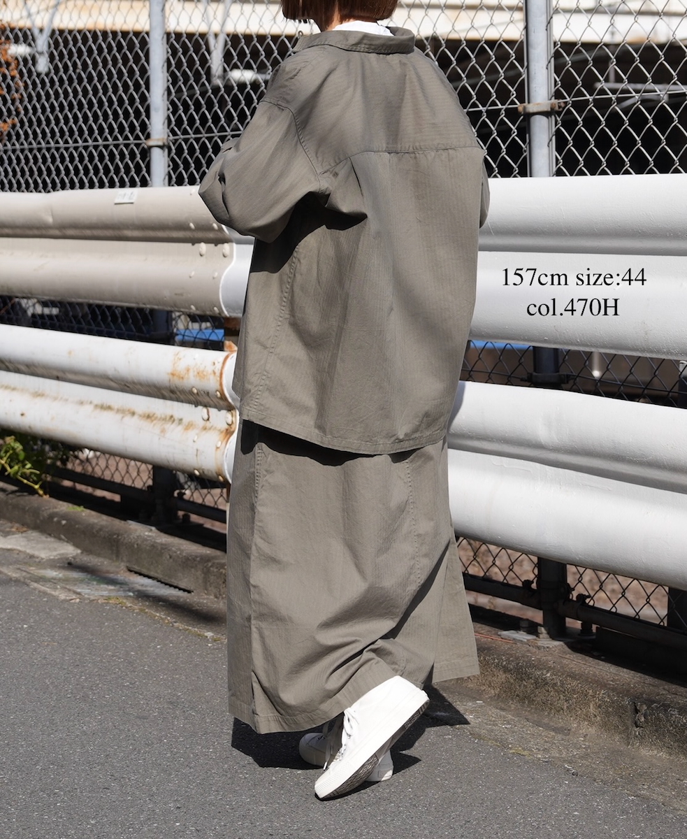 INHT2512CHW(シャツ) COTTON HERRINGBONE WASH ONE-UP COLLAR SHIRT