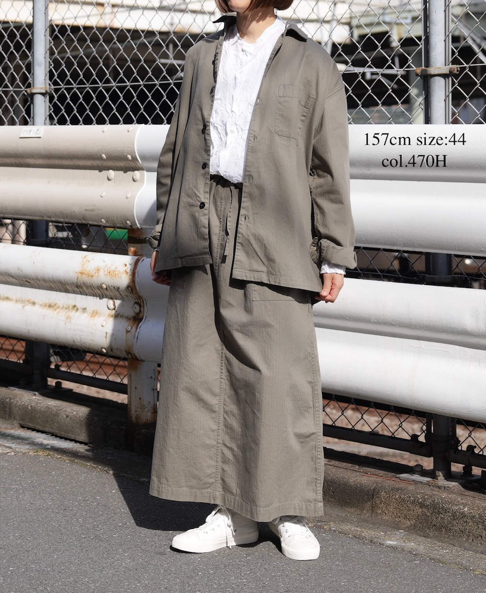 INHT2512CHW(シャツ) COTTON HERRINGBONE WASH ONE-UP COLLAR SHIRT