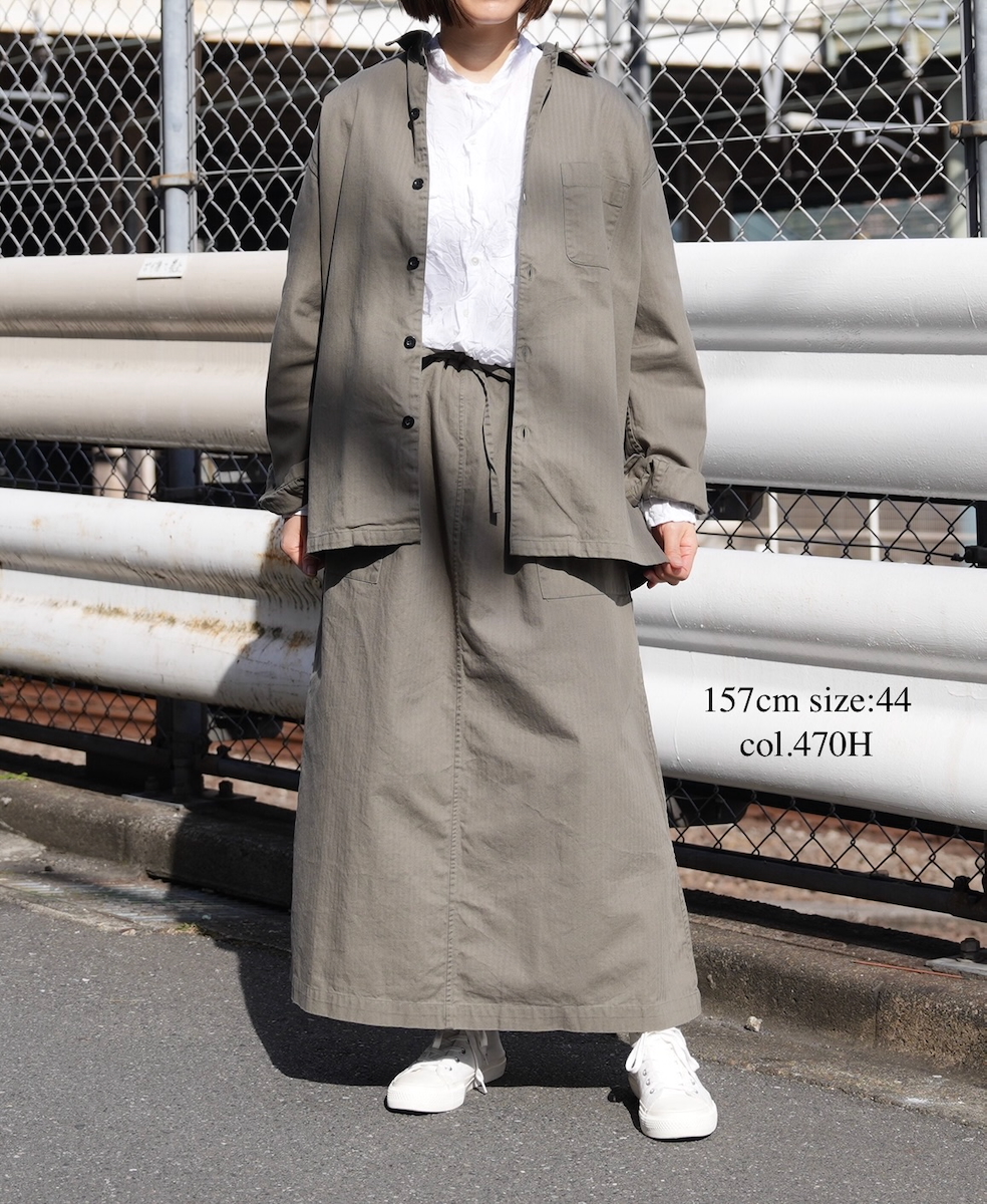 INHT2514CHW(スカート) COTTON HERRINGBONE WASH EASY SKIRT