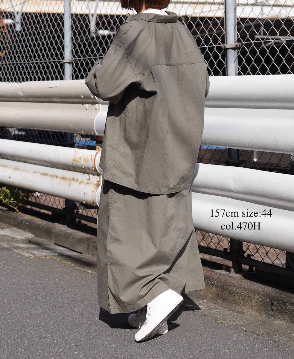 INHT2514CHW(スカート) COTTON HERRINGBONE WASH EASY SKIRT