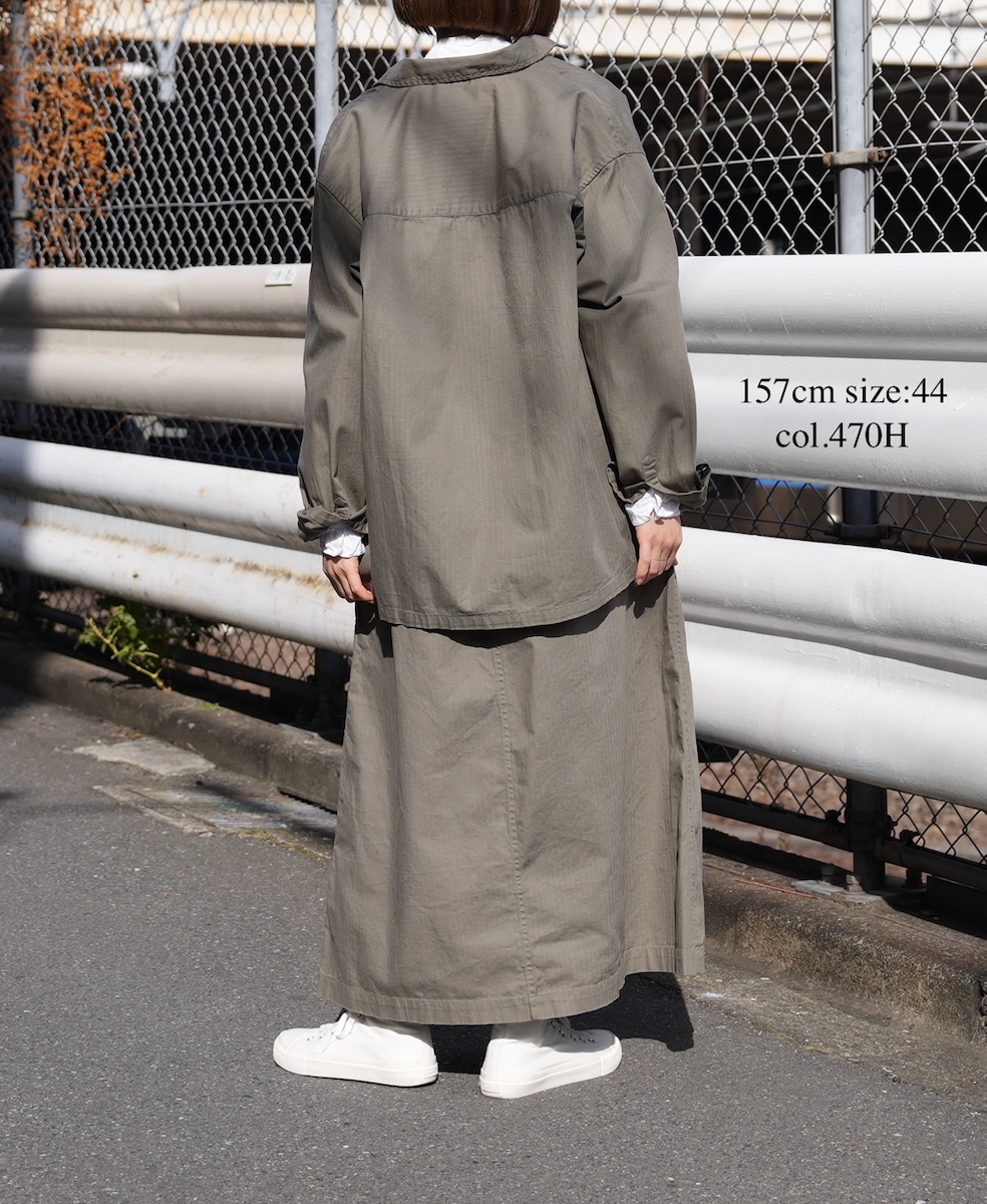 INHT2514CHW(スカート) COTTON HERRINGBONE WASH EASY SKIRT