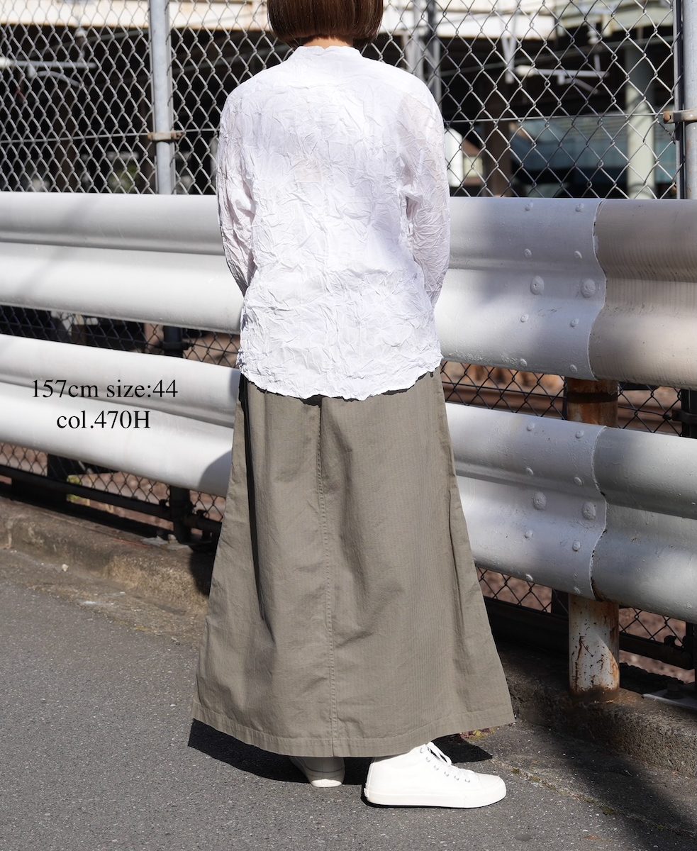 INHT2514CHW(スカート) COTTON HERRINGBONE WASH EASY SKIRT