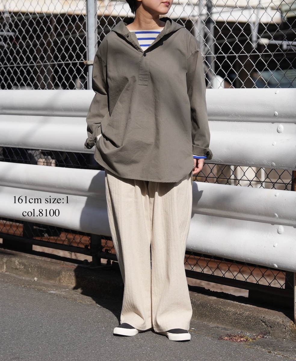 GNAM2612(パンツ) COTTON/LINEN HERRINGBONE ONE-TUCK PANTS