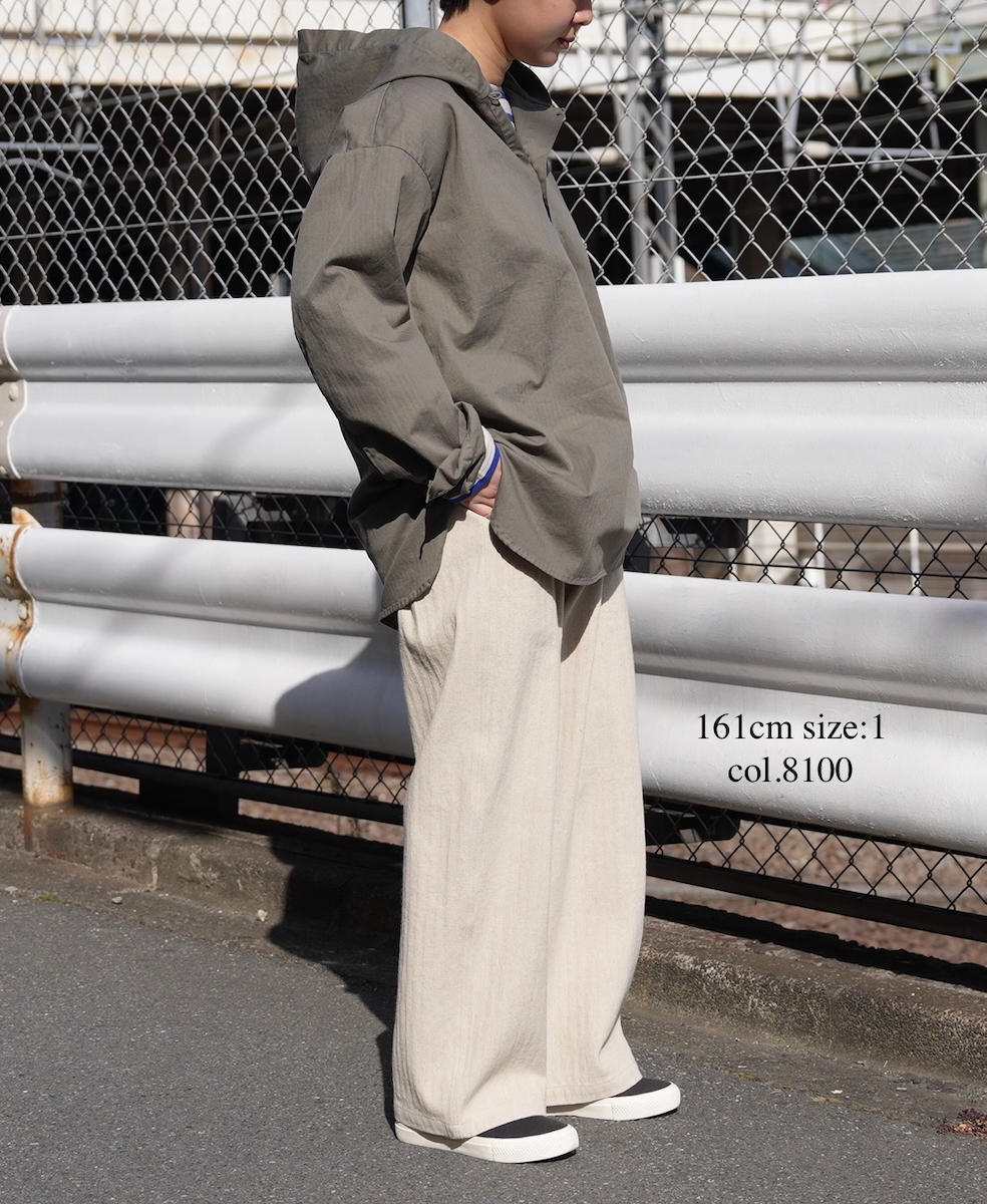 GNAM2612(パンツ) COTTON/LINEN HERRINGBONE ONE-TUCK PANTS