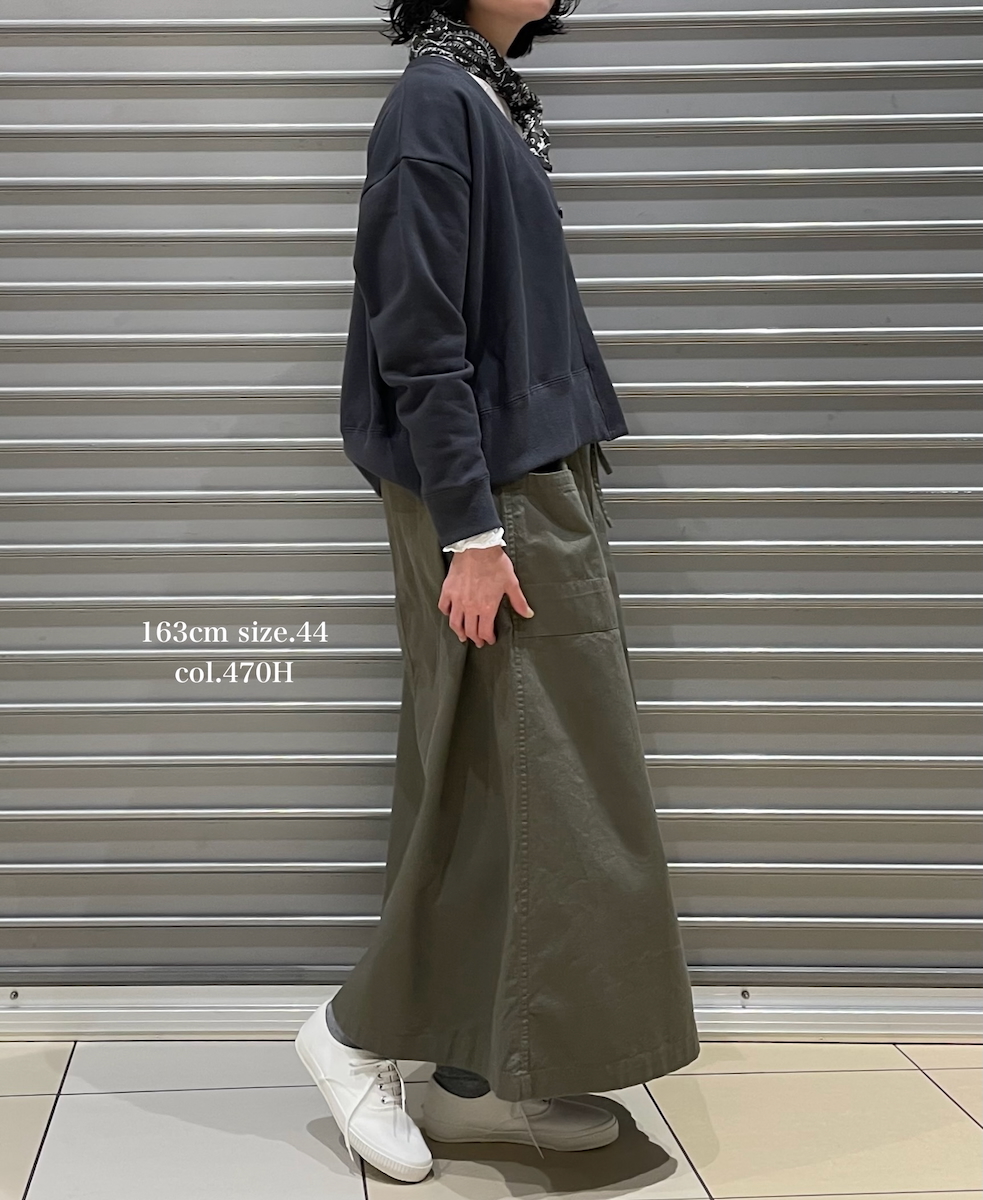 INHT2514CHW(スカート) COTTON HERRINGBONE WASH EASY SKIRT