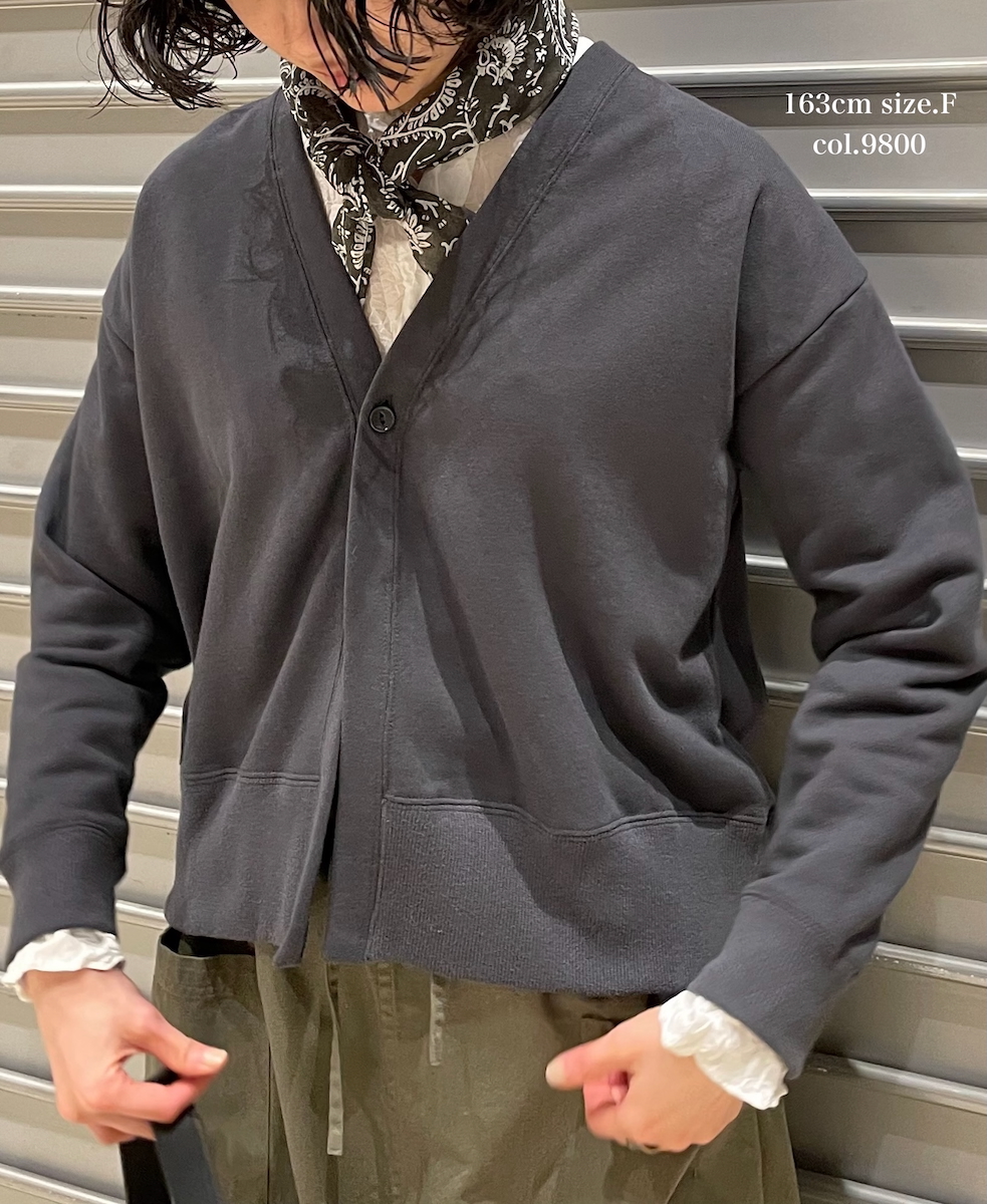  GNSL25542(カーディガン) COMBED COTTON FRENCH TERRY V-NECK 1BUTTON CARDIGAN