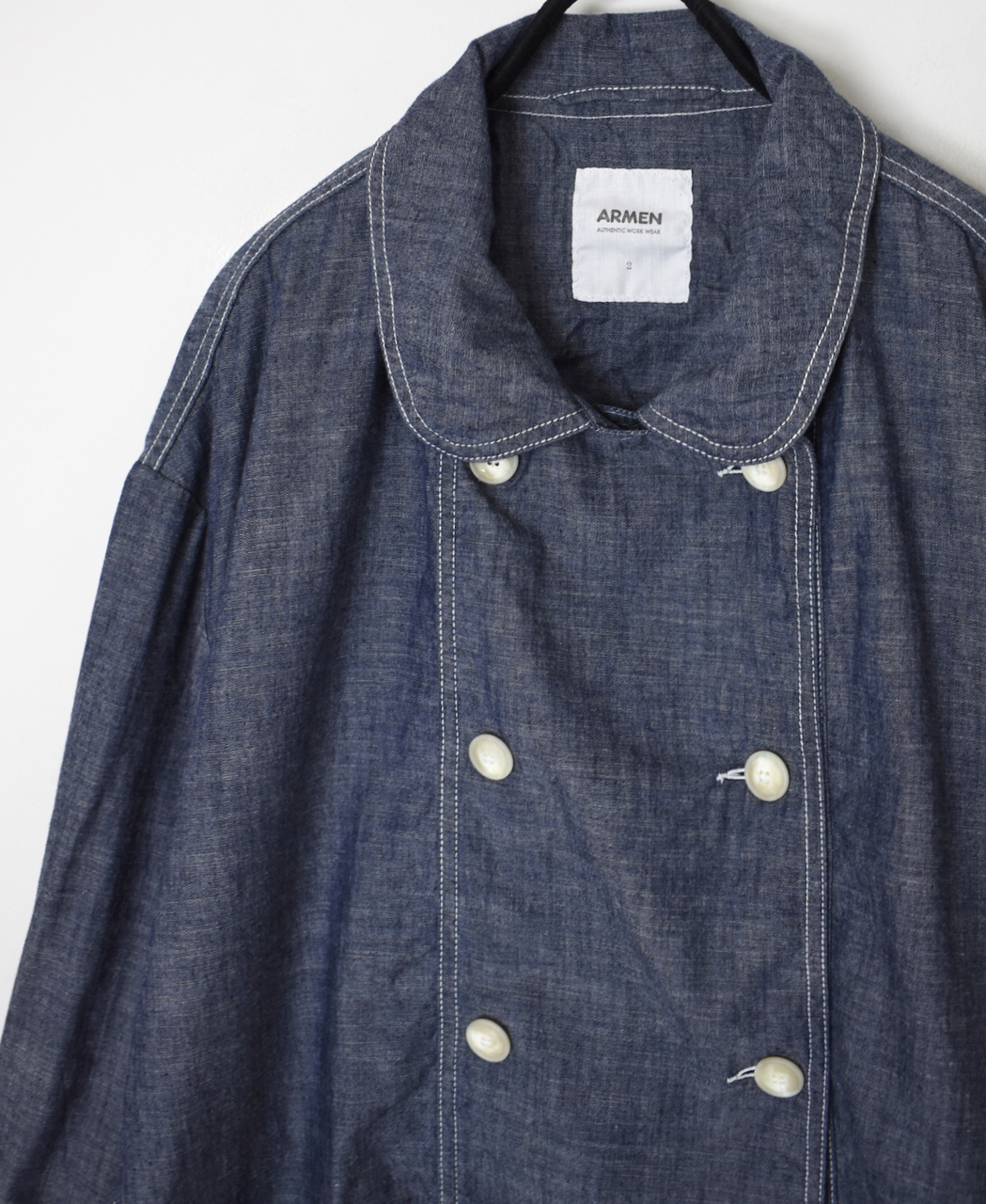 ISNAM2601CB(ジャケット) NAVY(INDIGO) CHAMBRAY ROUND COLLAR DOUBLE JACKET