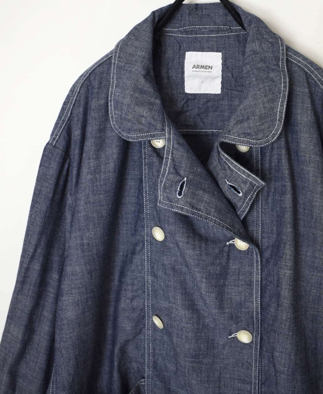 ISNAM2601CB(ジャケット) NAVY(INDIGO) CHAMBRAY ROUND COLLAR DOUBLE JACKET