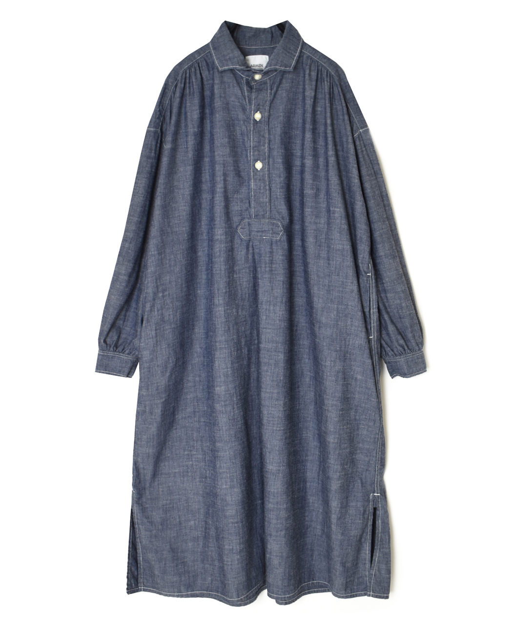 ISNAM2603CB(ワンピース) NAVY(INDIGO) CHAMBRAY WORK GATHERED SHIRT DRESS