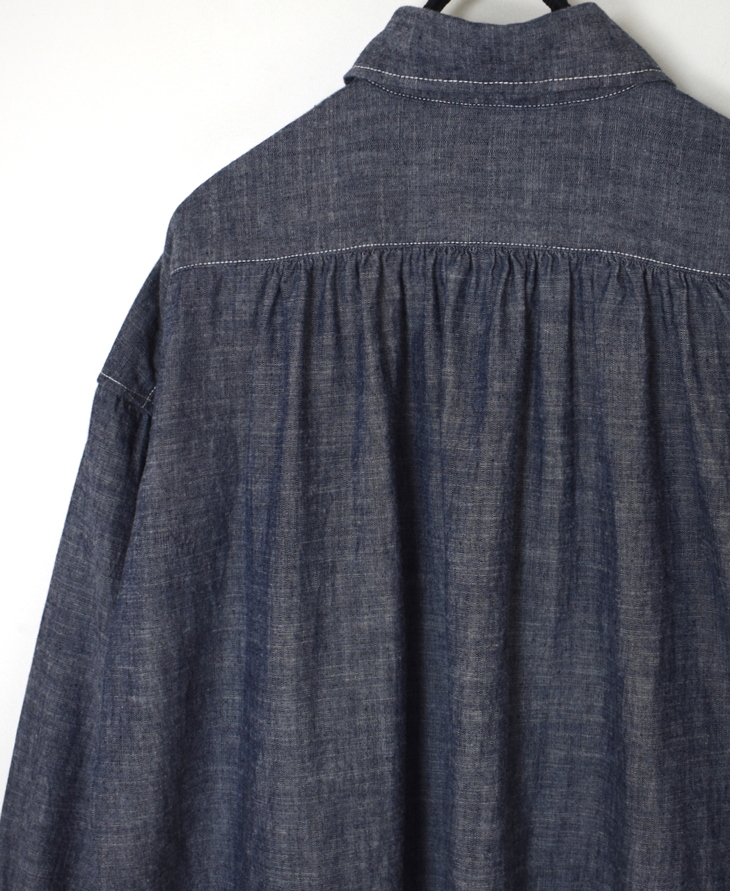 ISNAM2605CB(シャツ) NAVY(INDIGO) CHAMBRAY WORK GATHERED SHIRT
