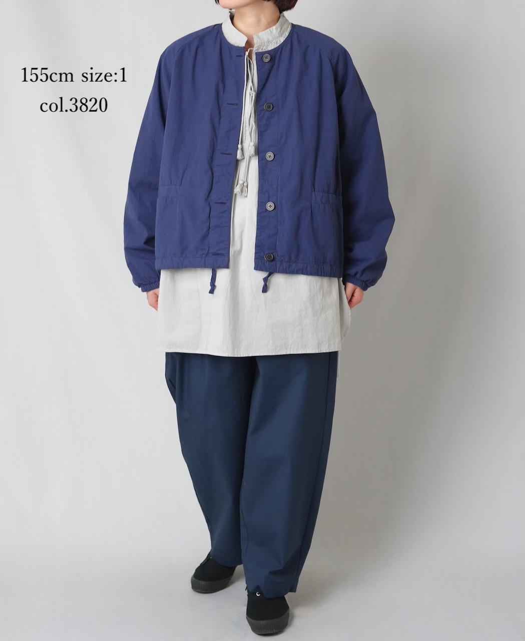 ●NMDS24633D(ジャケット) 40s ORGANIC POPLIN(OVERDYE) RAGLAN STRING JACKET
