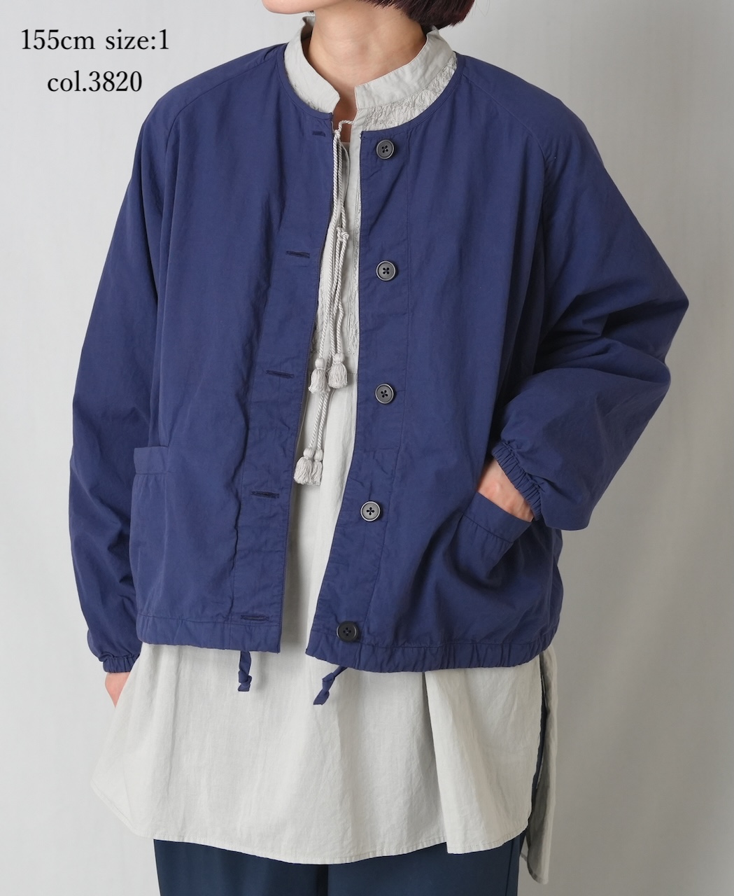 ●NMDS24633D(ジャケット) 40s ORGANIC POPLIN(OVERDYE) RAGLAN STRING JACKET