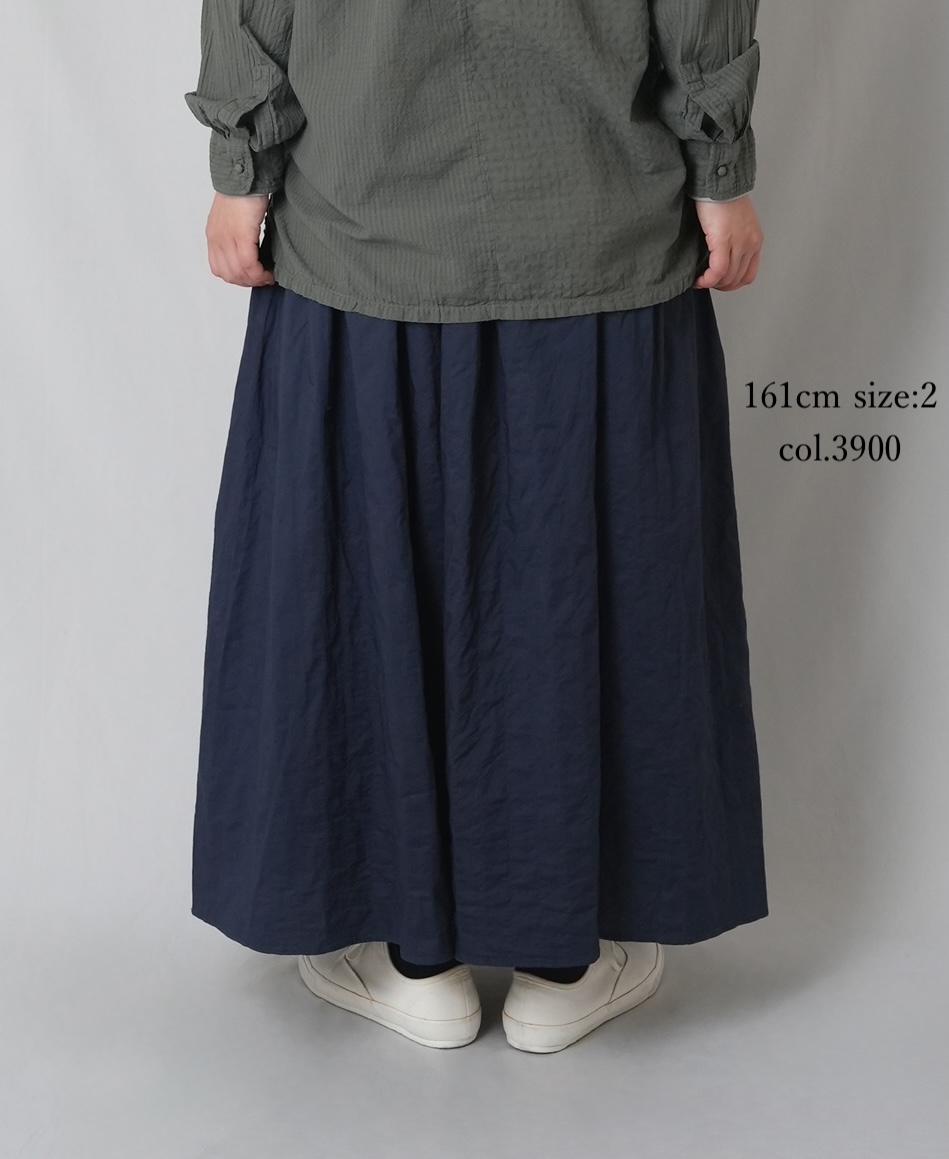 NMDS26213(スカート) 60s STITCHED ORGANIC CAMBRIC GATHERED SKIRT WITH LINING