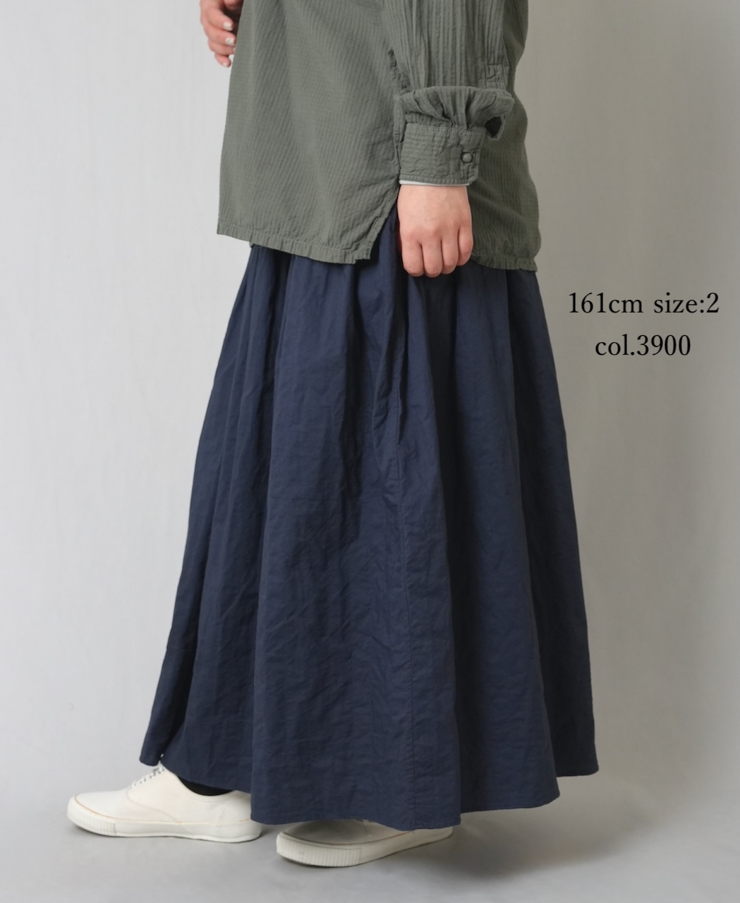 NMDS26213(スカート) 60s STITCHED ORGANIC CAMBRIC GATHERED SKIRT WITH LINING