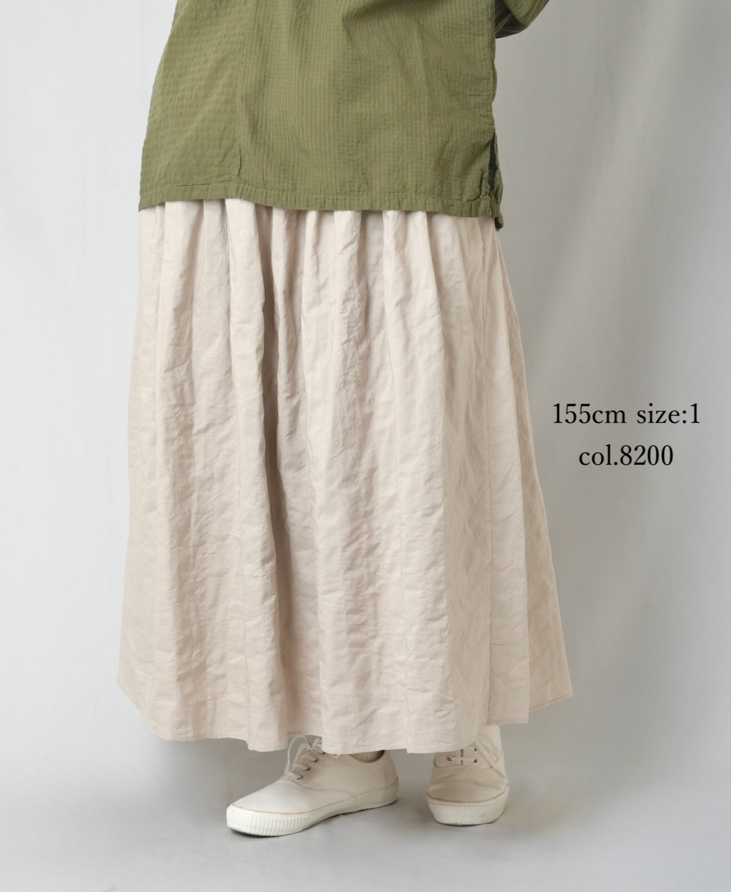 NMDS26213(スカート) 60s STITCHED ORGANIC CAMBRIC GATHERED SKIRT WITH LINING