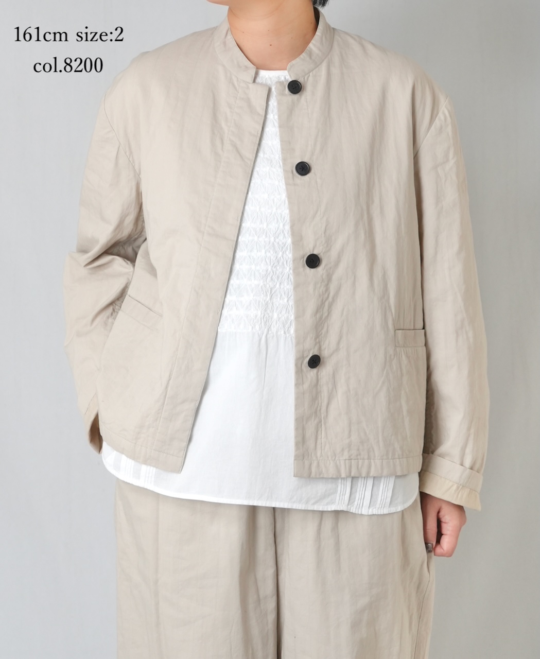 NMDS26211(ジャケット) 60s STITCHED ORGANIC CAMBRIC STAND COLLAR FLY FRONT JACKET