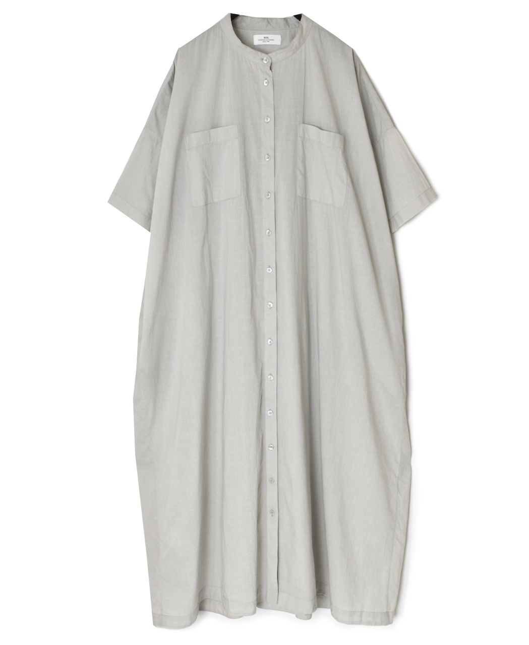 NSL26004(ワンピース) 60s CAMBRIC PLAIN BANDED COLLAR BACK SIDE GATHERED DRESS