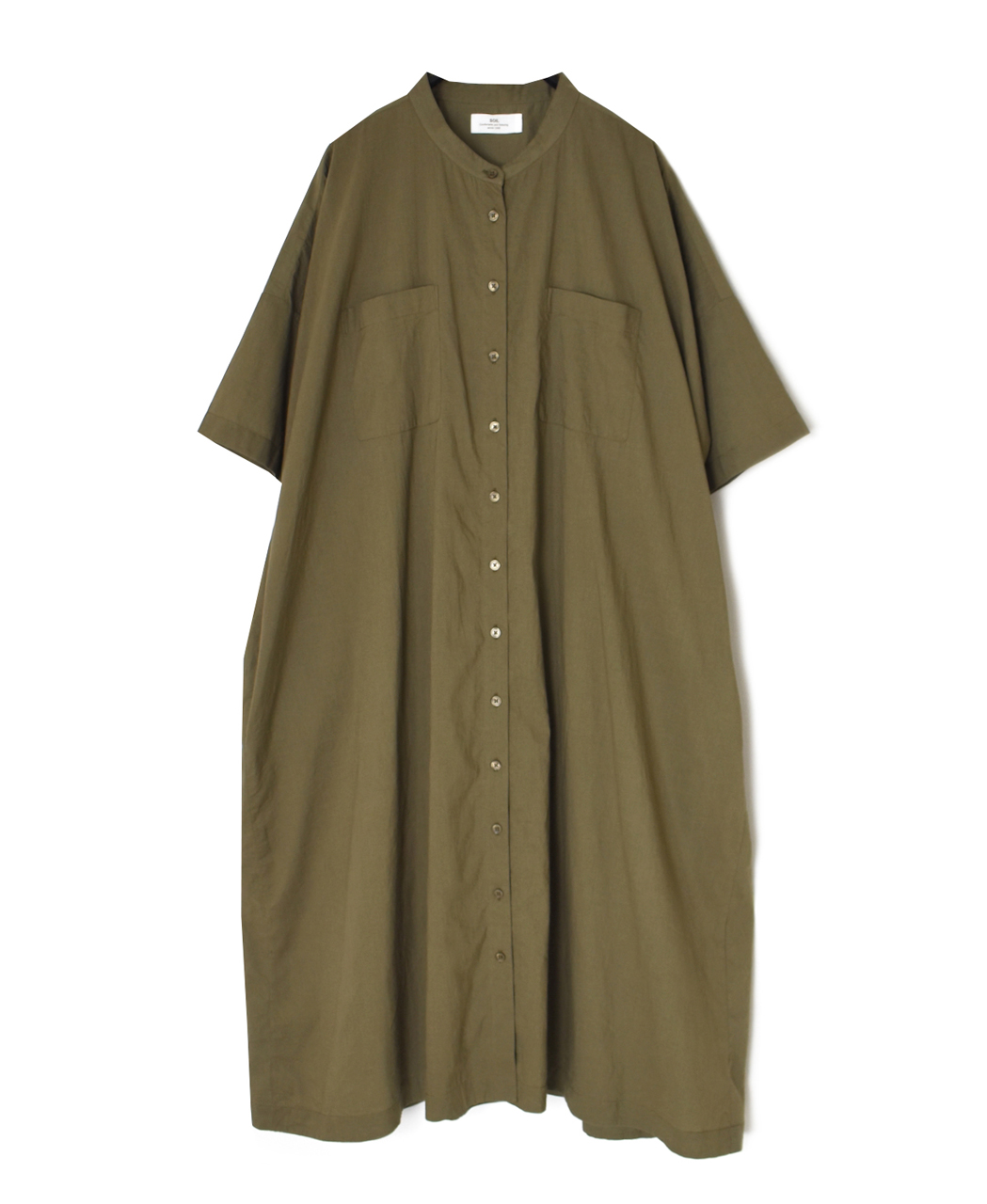 NSL26004(ワンピース) 60s CAMBRIC PLAIN BANDED COLLAR BACK SIDE GATHERED DRESS