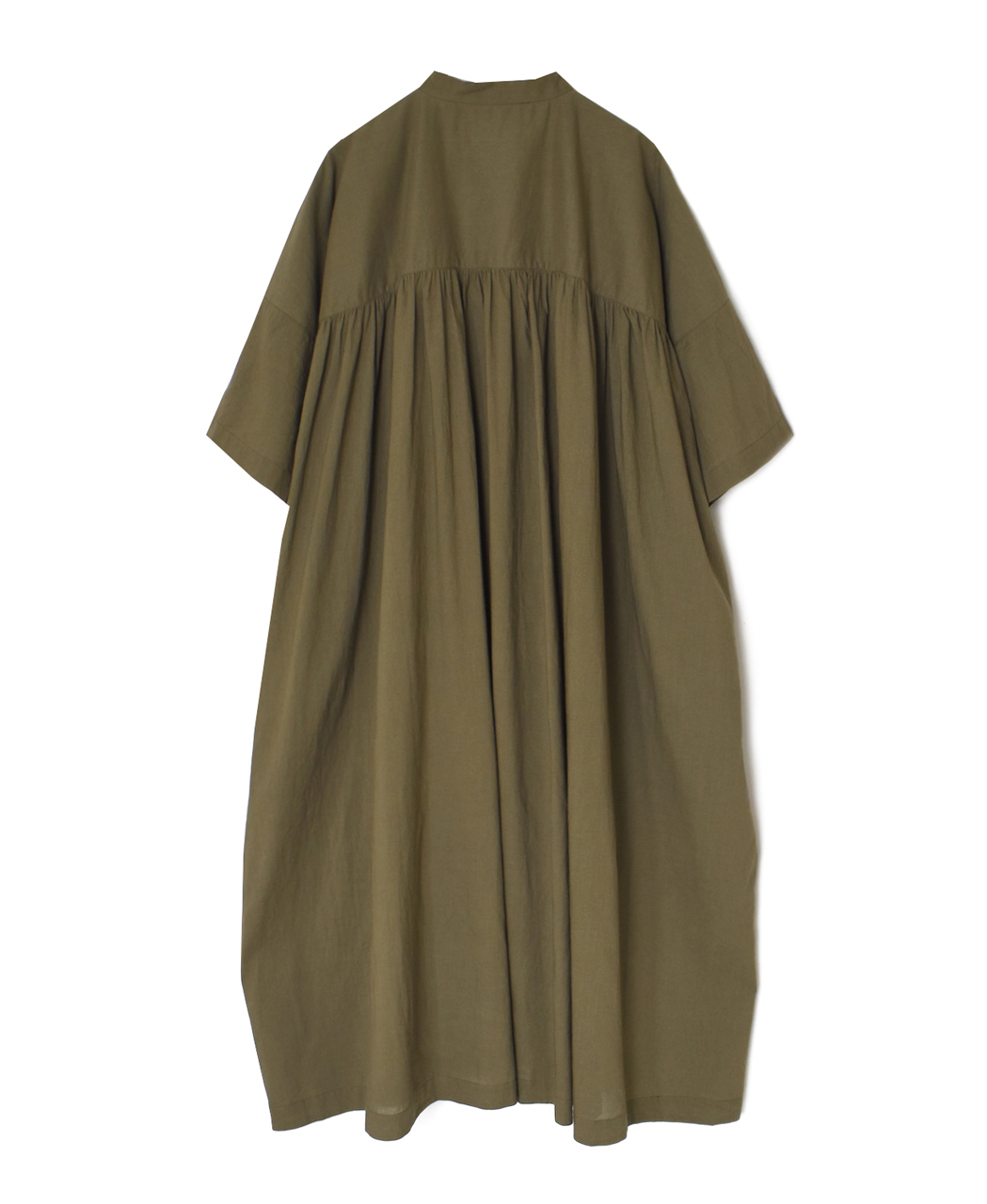 NSL26004(ワンピース) 60s CAMBRIC PLAIN BANDED COLLAR BACK SIDE GATHERED DRESS