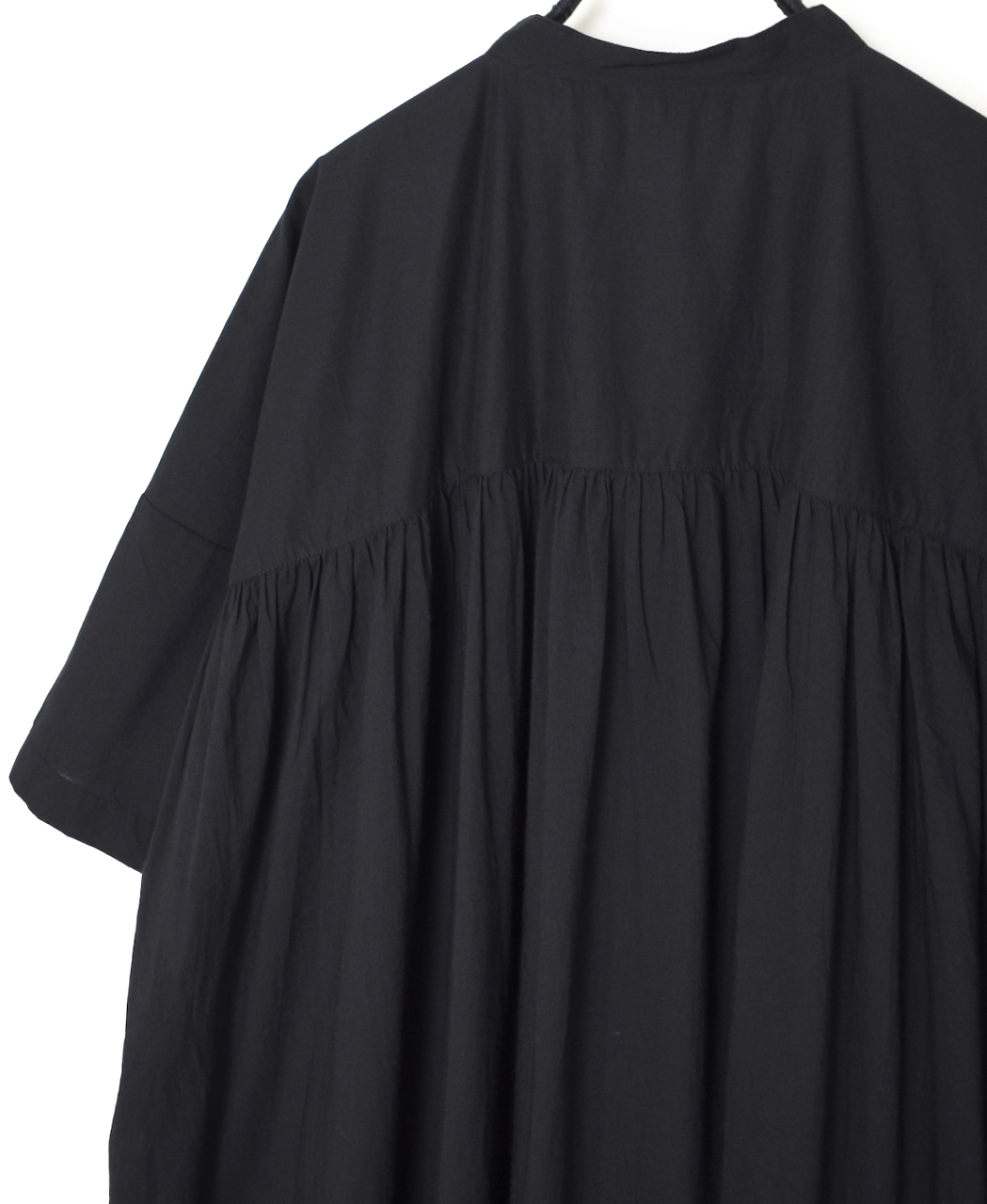 NSL26004(ワンピース) 60s CAMBRIC PLAIN BANDED COLLAR BACK SIDE GATHERED DRESS