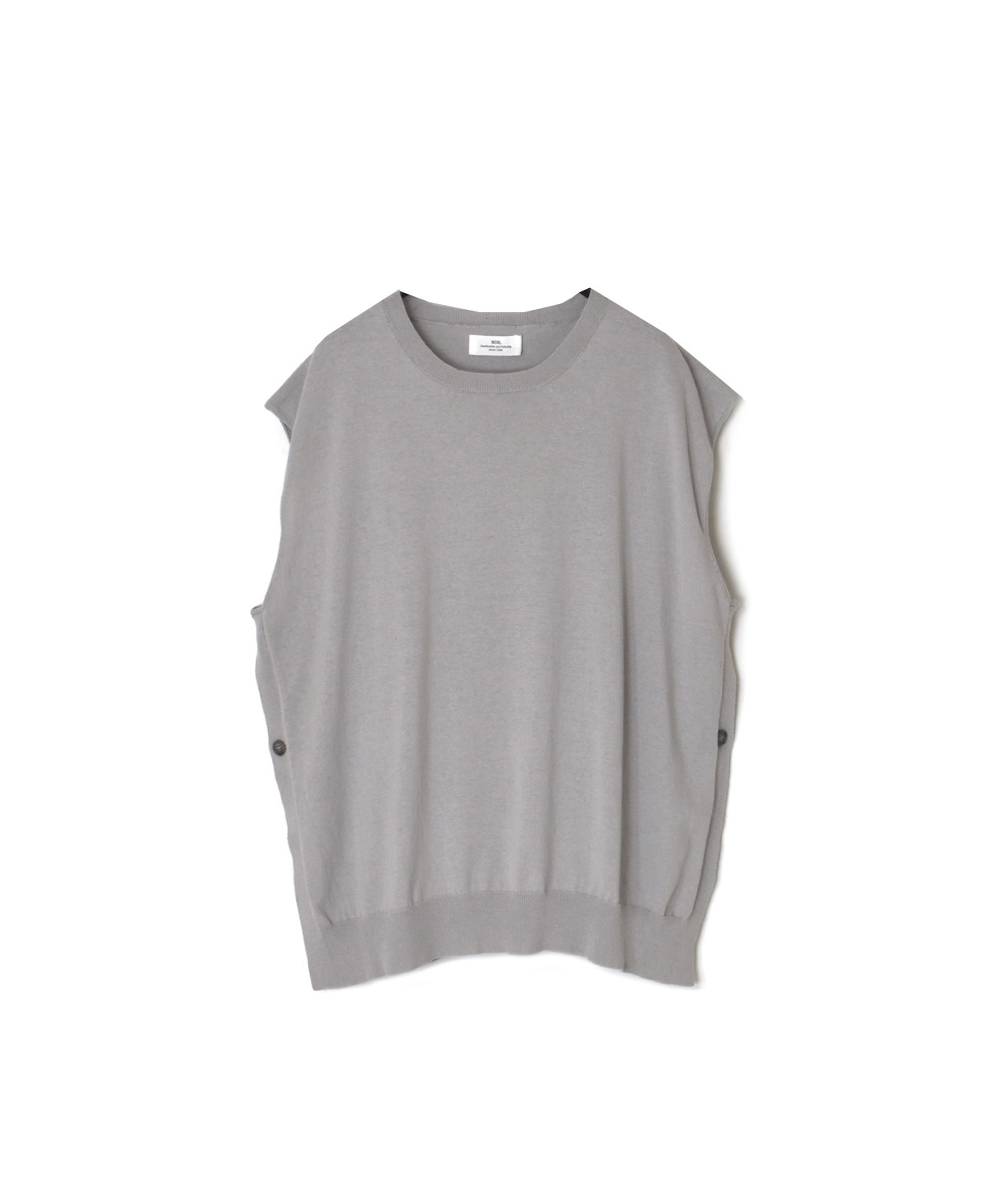 NNSL26013(ベスト) 14GG 1PLY HIGH TWIST COTTON CREW-NECK VEST WITH SIDE BUTTON