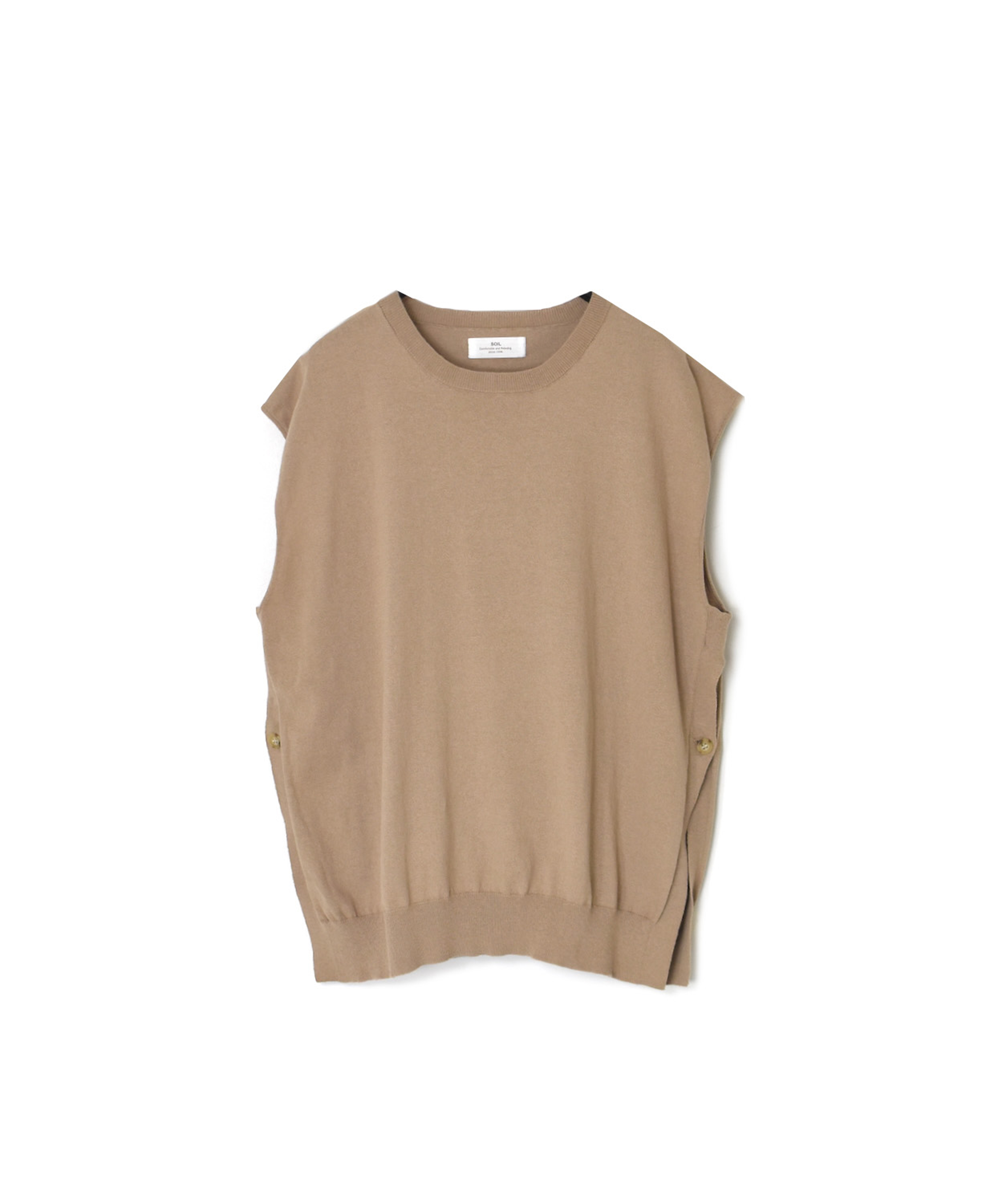 NNSL26013(ベスト) 14GG 1PLY HIGH TWIST COTTON CREW-NECK VEST WITH SIDE BUTTON