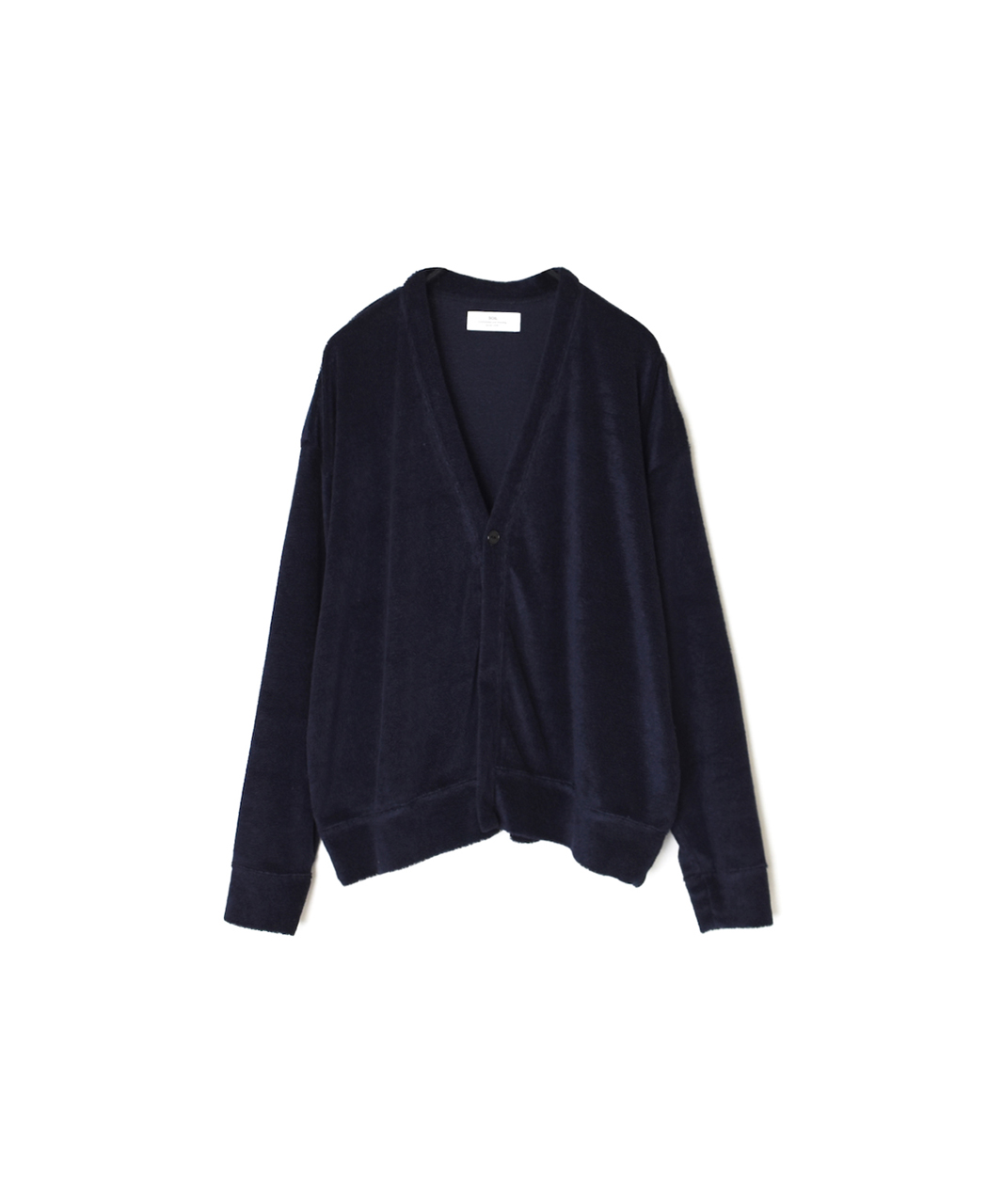 GNSL26031(カーディガン) LINEN POLYESTER PILE V-NECK 1BUTTON CARDIGAN