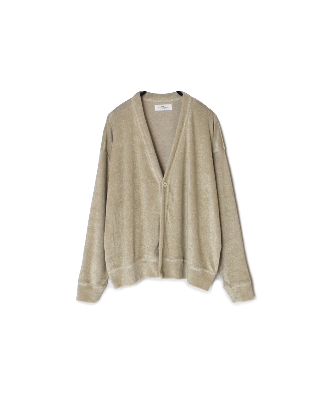 GNSL26031(カーディガン) LINEN POLYESTER PILE V-NECK 1BUTTON CARDIGAN