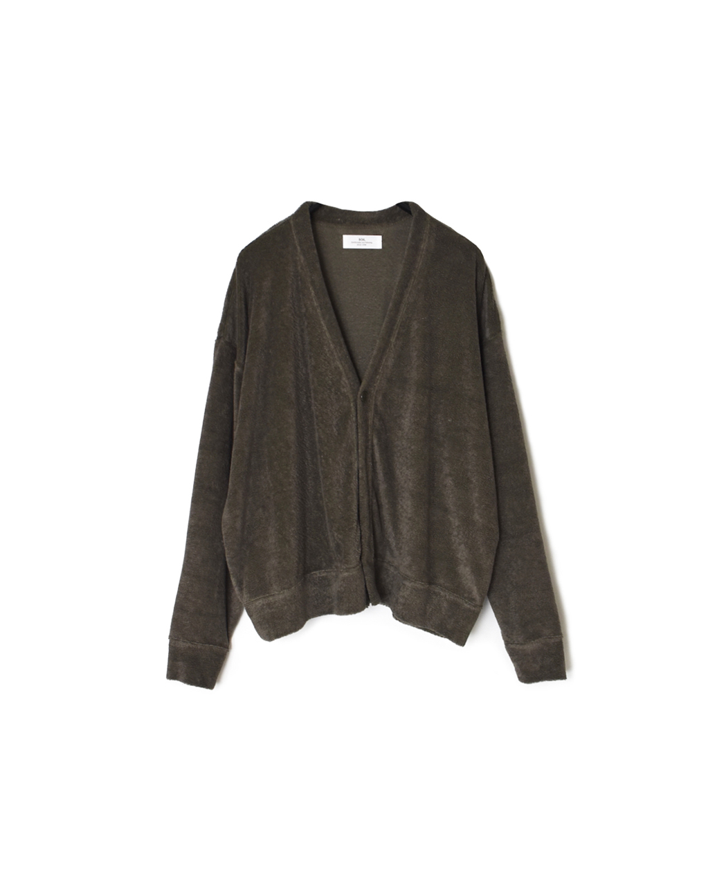 GNSL26031(カーディガン) LINEN POLYESTER PILE V-NECK 1BUTTON CARDIGAN