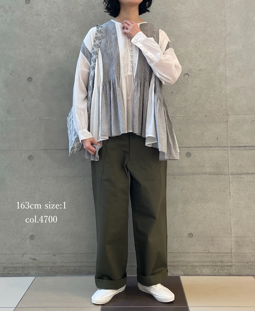 GMDSH2601(パンツ) VINTAGE FRENCH DRILL ONE-TUCK TROUSERS