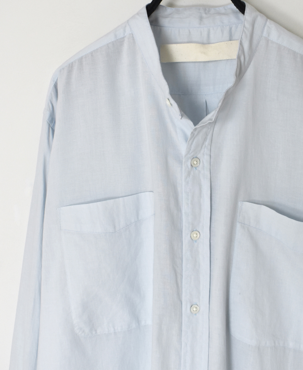 NVL2531CB(シャツ) 60s ORGANIC CAMBRIC BANDED COLLAR L/SL OVERSIZED SHIRT