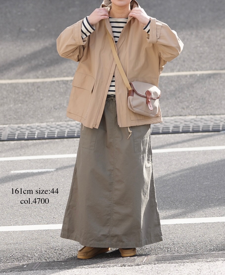 INHT2514CHW(スカート) COTTON HERRINGBONE WASH EASY SKIRT