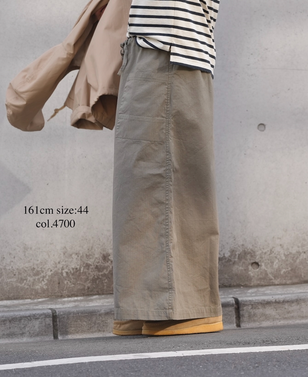INHT2514CHW(スカート) COTTON HERRINGBONE WASH EASY SKIRT