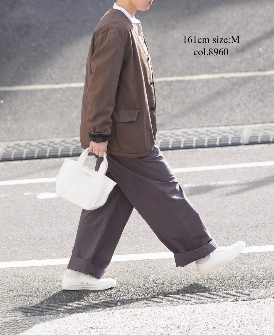 NVL2591D(ジャケット) 40s ORGANIC POPLIN (OVERDYE) SIDE VENTS V-NECK JACKET