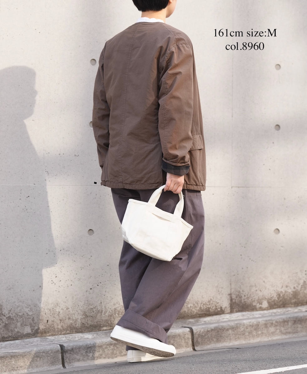 NVL2591D(ジャケット) 40s ORGANIC POPLIN (OVERDYE) SIDE VENTS V-NECK JACKET