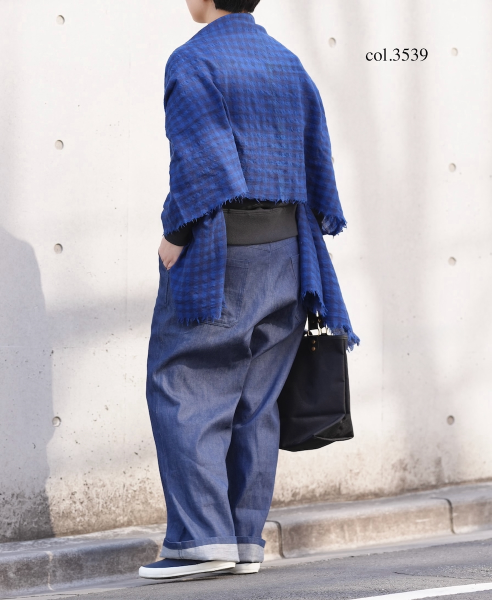 INAM2571(ストール) WOOL GINGHAM LONG STOLE