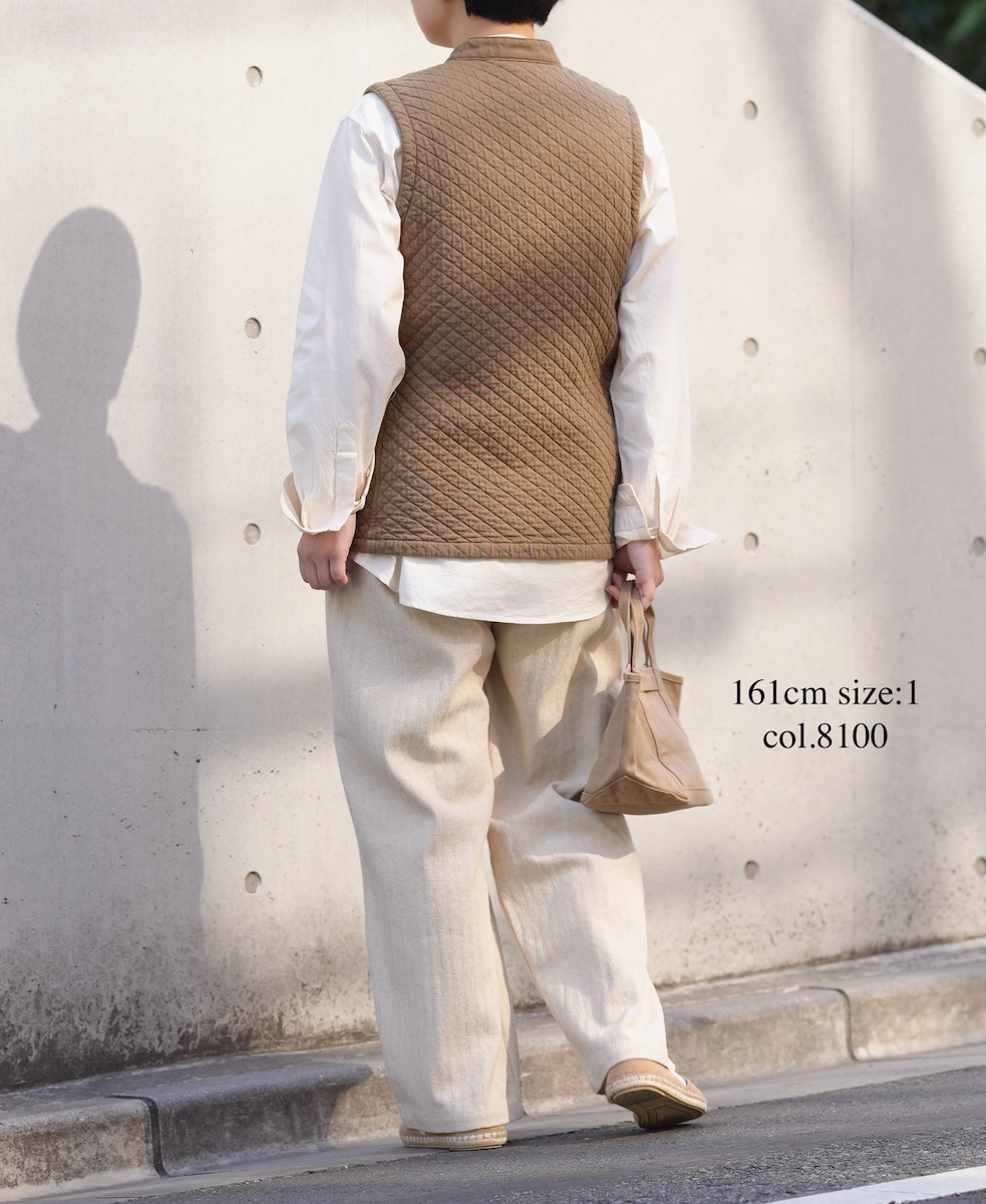 GNAM2612(パンツ) COTTON/LINEN HERRINGBONE ONE-TUCK PANTS