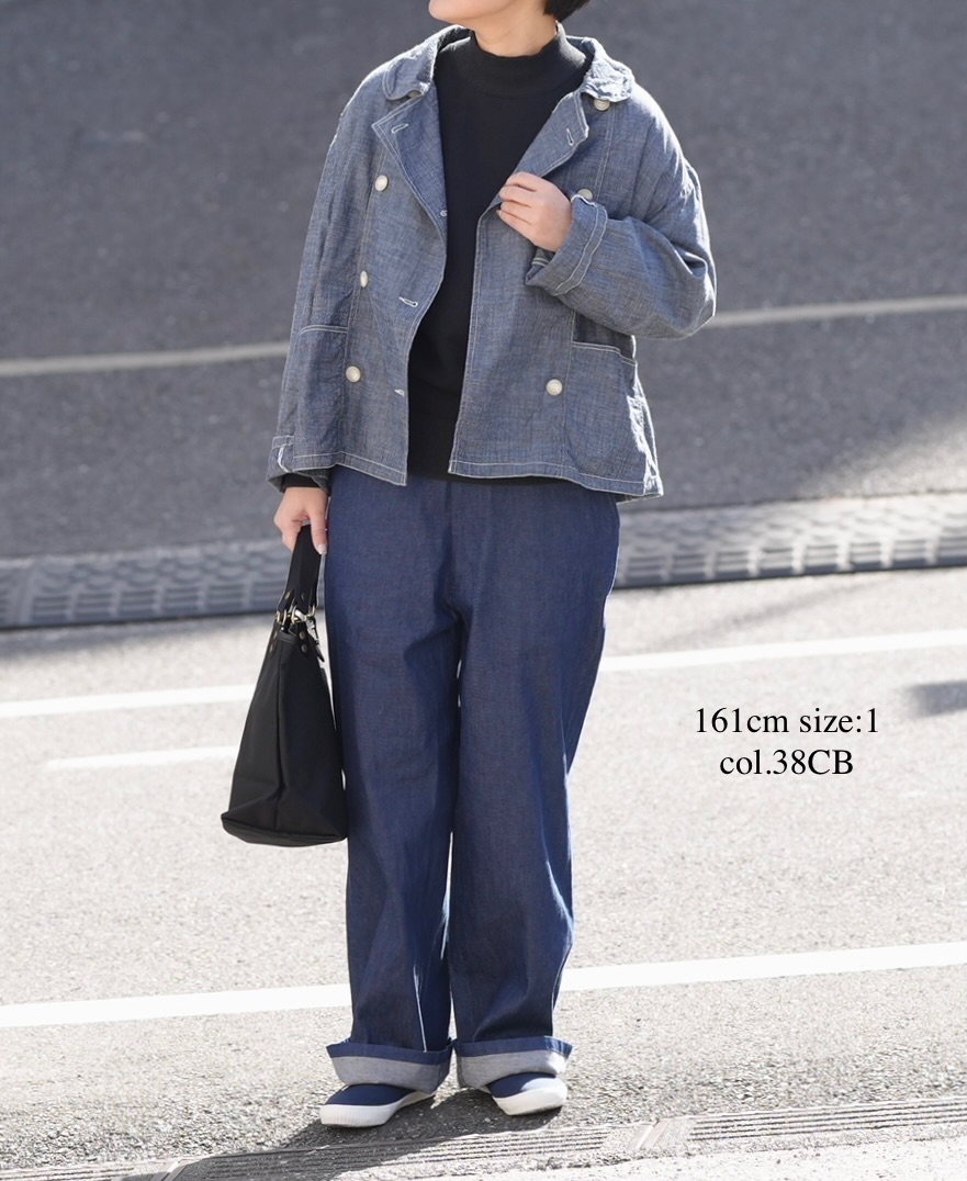 ISNAM2601CB(ジャケット) NAVY(INDIGO) CHAMBRAY ROUND COLLAR DOUBLE JACKET