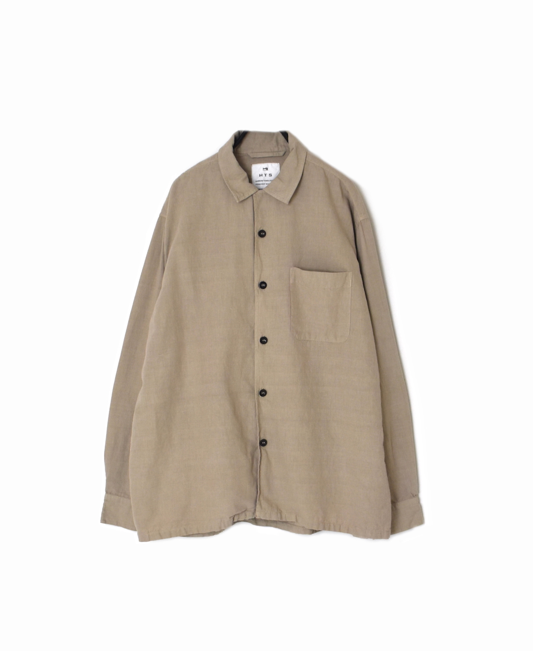 INHT2512CLD(シャツ) COTTON LINEN PLAIN OVERDYE ONE-UP COLLAR SHIRT