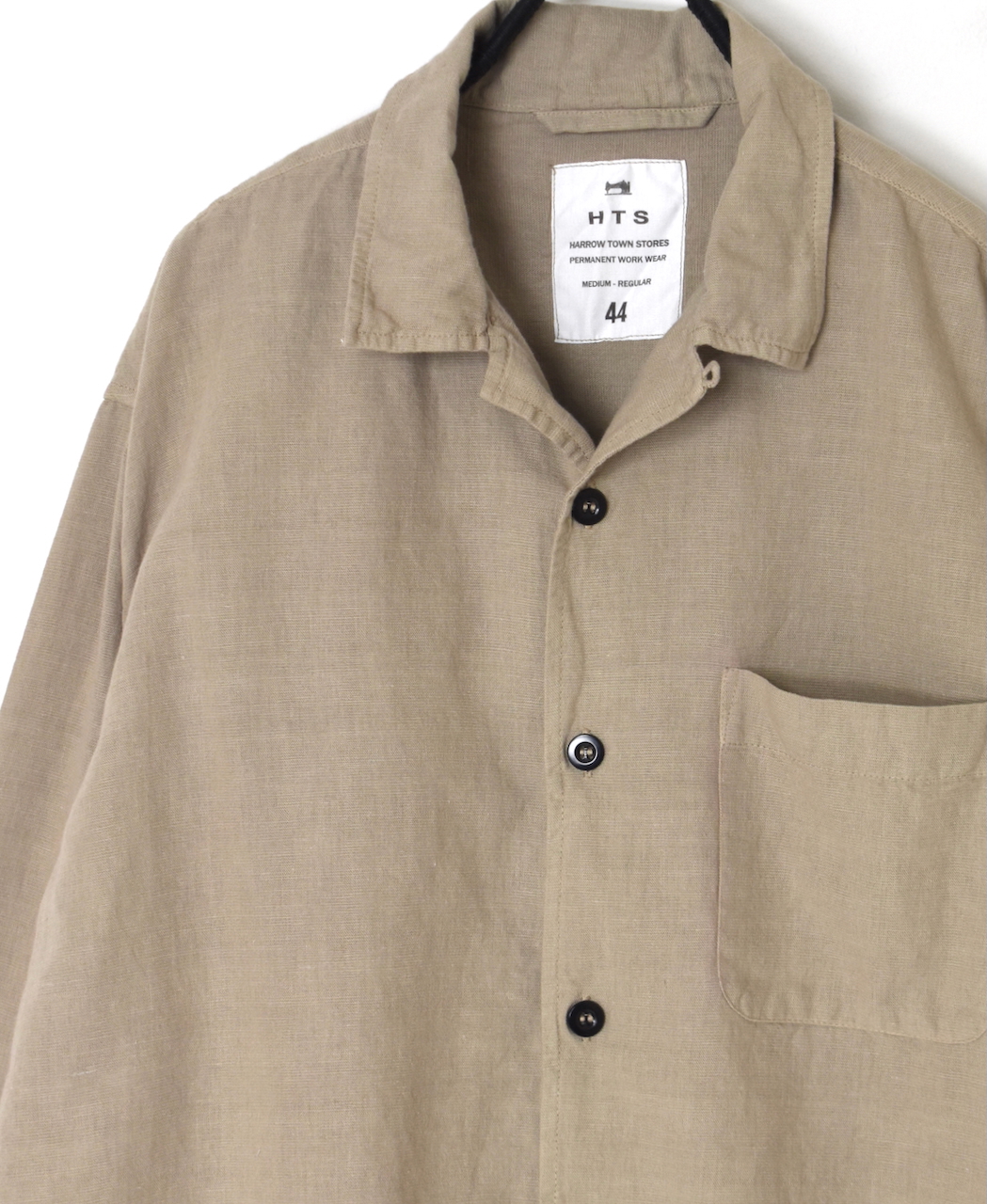 INHT2512CLD(シャツ) COTTON LINEN PLAIN OVERDYE ONE-UP COLLAR SHIRT