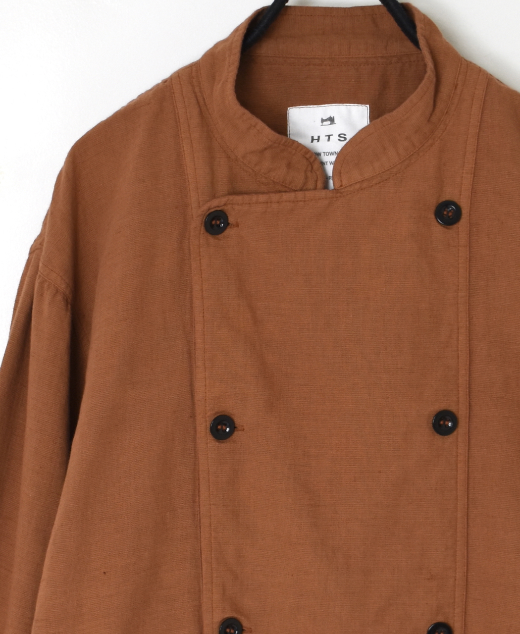 INHT2611CLD(ジャケット) COTTON LINEN PLAIN OVERDYE STAND COLLAR DOUBLE BREAST JACKET