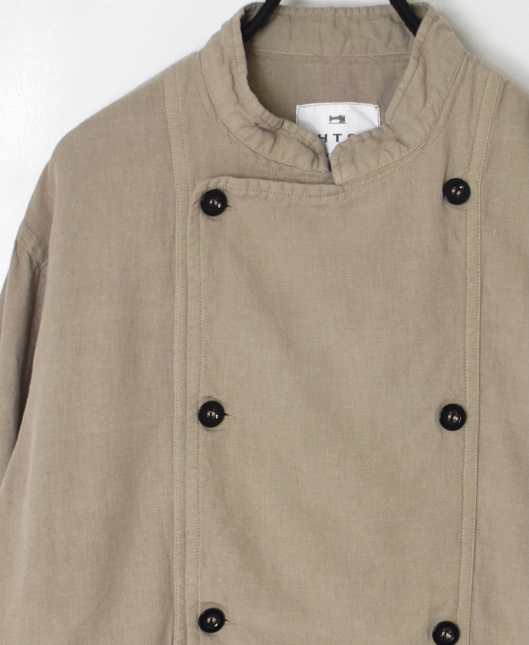 INHT2611CLD(ジャケット) COTTON LINEN PLAIN OVERDYE STAND COLLAR DOUBLE BREAST JACKET