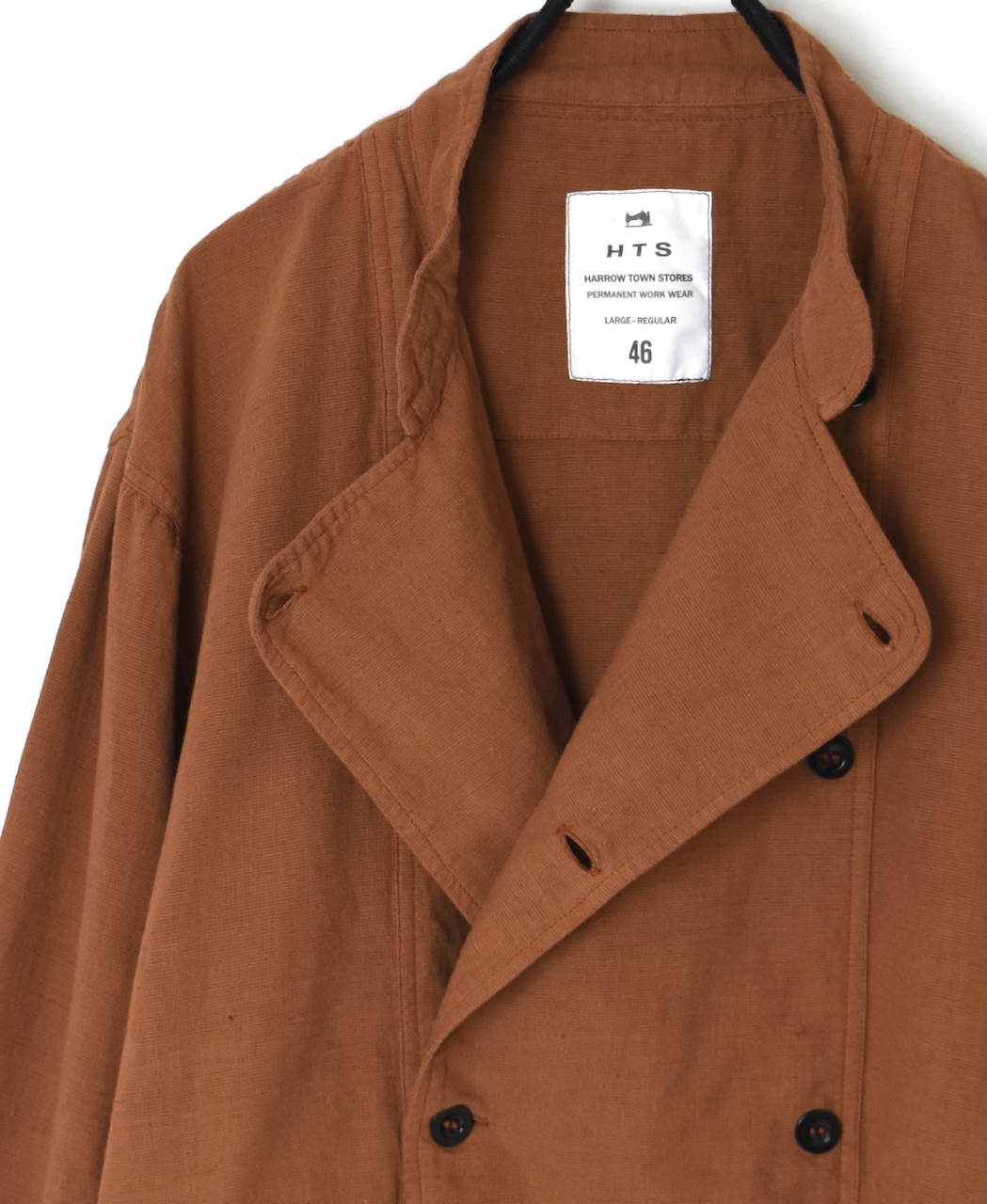 INHT2611CLD(ジャケット) COTTON LINEN PLAIN OVERDYE STAND COLLAR DOUBLE BREAST JACKET