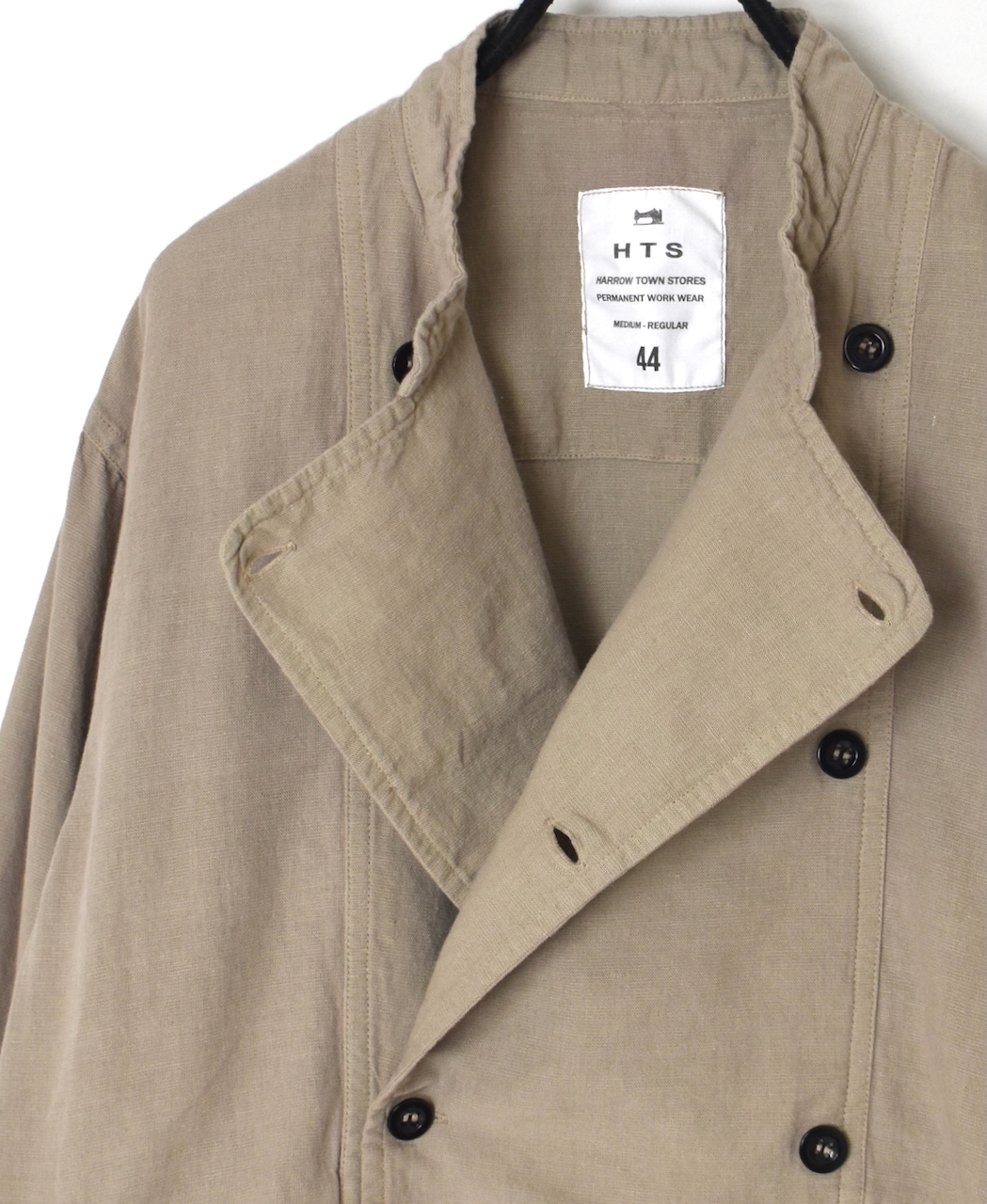 INHT2611CLD(ジャケット) COTTON LINEN PLAIN OVERDYE STAND COLLAR DOUBLE BREAST JACKET